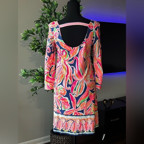 Lilly Pulitzer Emma Dress Resort Navy - Picture 8 of 10